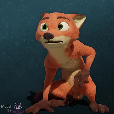 nick wilde (disney, zootopia) created by rasterraccoon