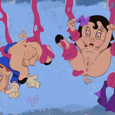 petunia pig, porky pig (looney tunes, the day the earth blew up) created by bizymouse