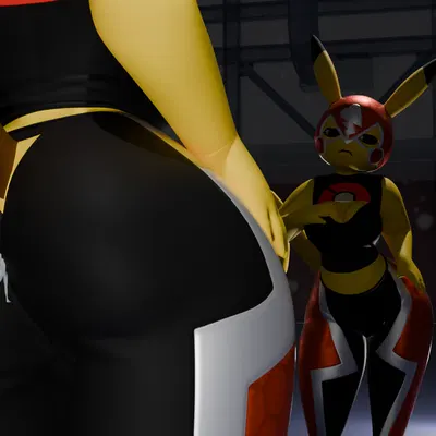 pikachu libre (nintendo, pokemon) created by omananimations