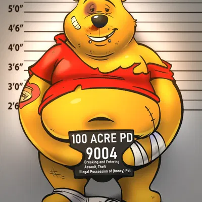 pooh bear (disney, winnie the pooh (franchise)) created by dead stray bear