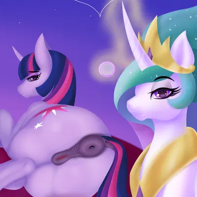 princess celestia (mlp), twilight sparkle (mlp) (friendship is magic, hasbro) created by elelite
