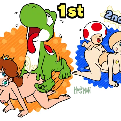 princess daisy, rosalina (mario), toad (character) (mario bros, mario party superstars) created by the moss-man