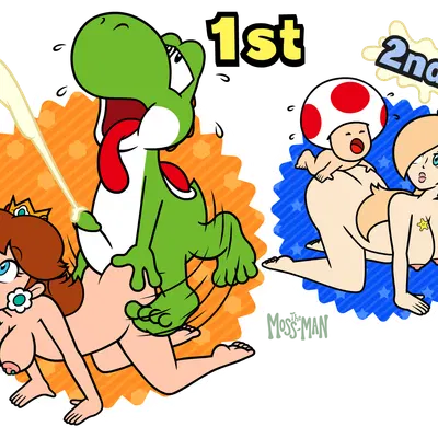 princess daisy, rosalina (mario), toad (character) (mario bros, mario party superstars) created by the moss-man