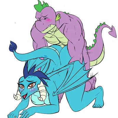 princess ember (mlp), spike (mlp) (friendship is magic, hasbro) created by pia-sama