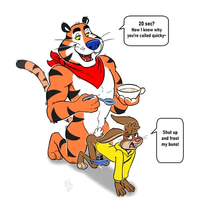 quicky (mascot), tony the tiger (frosted flakes, kellogg's) created by nikraccoom