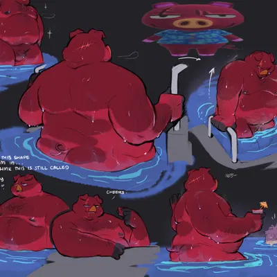 rasher (animal crossing) (animal crossing, nintendo) created by krunnnnnch