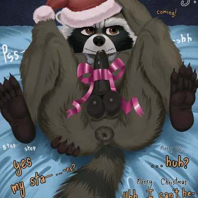rocket raccoon (christmas, guardians of the galaxy) created by tush (artist)