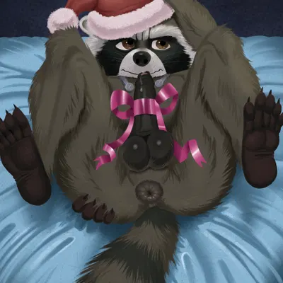 rocket raccoon (christmas, guardians of the galaxy) created by tush (artist)
