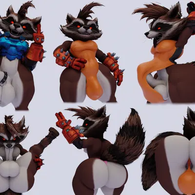 rocket raccoon (guardians of the galaxy, marvel) created by camseven