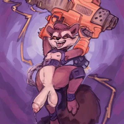 rocket raccoon (guardians of the galaxy, marvel) created by halo-pano