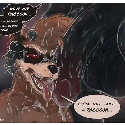 rocket raccoon, venom (marvel) (guardians of the galaxy, marvel) created by valisire