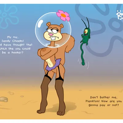 sandy cheeks, sheldon j. plankton (nickelodeon, spongebob squarepants) created by darth ross