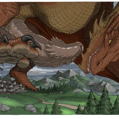 smaug (european mythology, j. r. r. tolkien) created by 5-d
