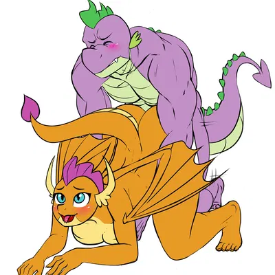 smolder (mlp), spike (mlp) (friendship is magic, hasbro) created by pia-sama