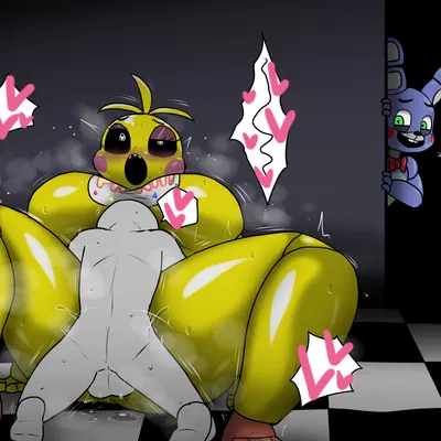 toy bonnie (fnaf), toy chica (fnaf) (five nights at freddy's, five nights at freddy's 2) created by enigi09