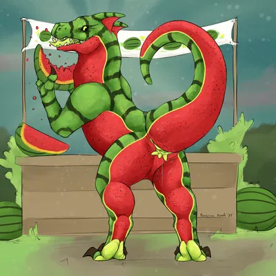 watermelon drake (mythology) created by ferocious ferals