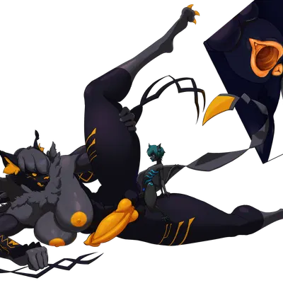 zeta (meicrackmon), zeta (zeraora) (bandai namco, digimon) created by schorl