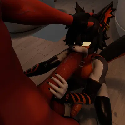 aak (arknights), moxxie (helluva boss) (arknights, hellaverse) created by smutdriottfuck