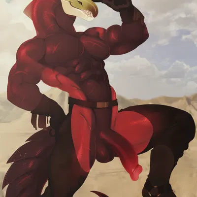 abs, anthro, balls, biceps