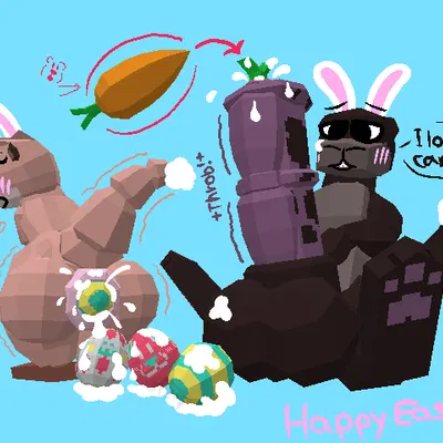 ace giant otter (samichott), luna otter (samichott) (easter) created by samichott (artist)