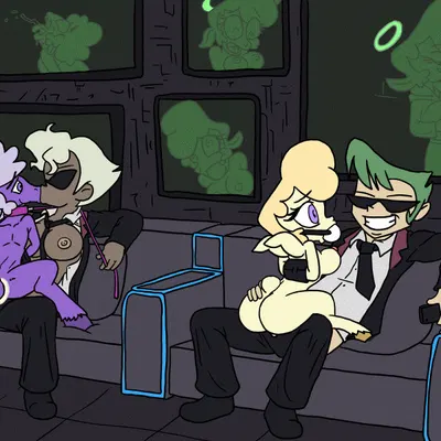 agent one, agent two, collin (helluva boss) (hellaverse, helluva boss) created by vylfgor