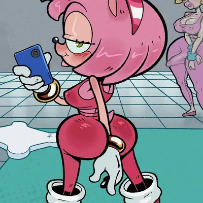 amy rose, princess peach (mario bros, nintendo) created by classica p