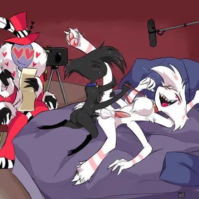 angel dust, arackniss (hazbin hotel), valentino (hazbin hotel) (hazbin hotel, hellaverse) created by spec almond