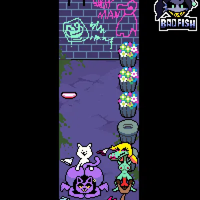 annoying dog (undertale), bratty (undertale), catty cattenheimer (deltarune, undertale (series)) created by badfish