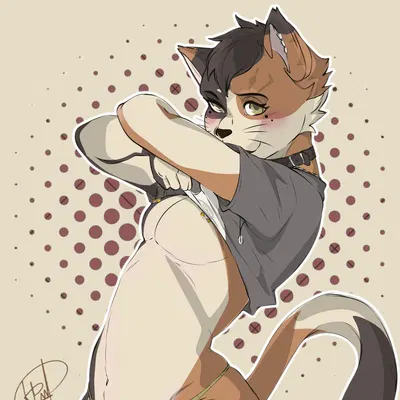 anthro, black body, black fur, blush