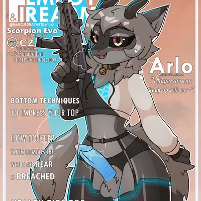 arlo (amazingcanislupus) (femboys and firearms, mythology) created by marcus gray