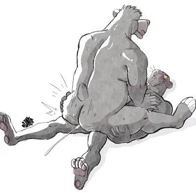 bagheera (jungle book), baloo (disney, the jungle book) created by hunter-husky