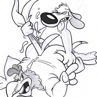 barnyard dawg, foghorn leghorn (looney tunes, warner brothers) created by sdawg