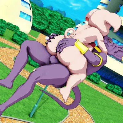 beerus, oolong (dragon ball) (dragon ball, dragon ball super) created by okami-san1500 (artist)