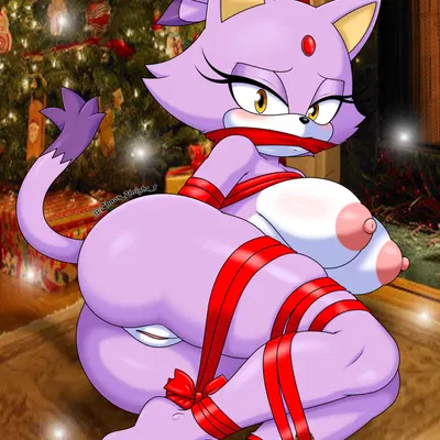 blaze the cat (christmas, sega) created by the knight