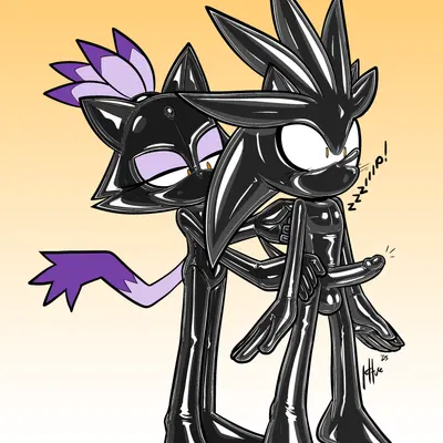 blaze the cat, silver the hedgehog (sega, sonic the hedgehog (series)) created by lettuce (artist)