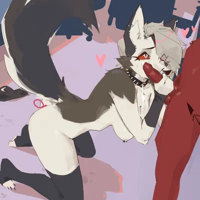 blitzo (helluva boss), loona (helluva boss) (hellaverse, helluva boss) created by pawkers