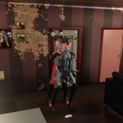 blitzo (helluva boss), loona (helluva boss), millie (helluva boss) (hellaverse, helluva boss) created by crossofoxy