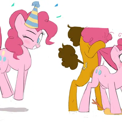 boneless (mlp), cheese sandwich (mlp), pinkie pie (mlp) (friendship is magic, hasbro) created by amugea