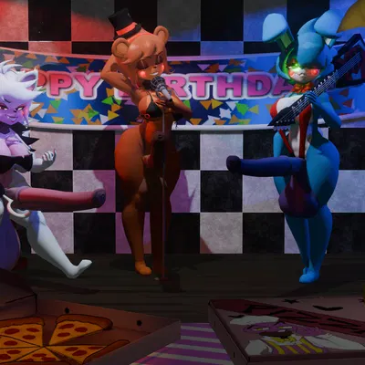 bonfie (cryptiacurves), chiku (cryptiacurves), fexa (cryptiacurves) (five nights at freddy's, five nights at freddy's 2) created by sonlink