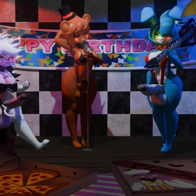 bonfie (cryptiacurves), chiku (cryptiacurves), fexa (cryptiacurves) (five nights at freddy's, fredina's nightclub) created by sonlink