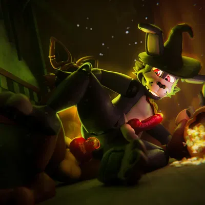 bonnie (fnaf), foxy (fnaf) (five nights at freddy's, halloween) created by vincead