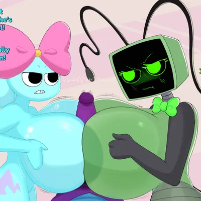 boxten (dandy's world), poppy (dandy's world), vee (dandy's world) (blushcrunch studio, dandy's world) created by fromariels