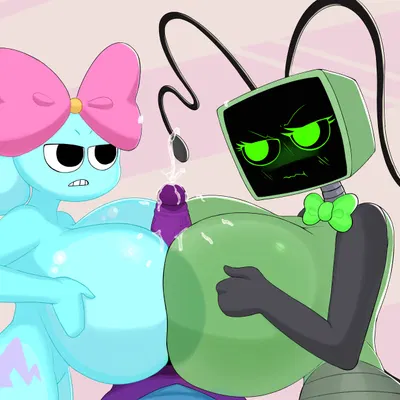 boxten (dandy's world), poppy (dandy's world), vee (dandy's world) (blushcrunch studio, dandy's world) created by fromariels