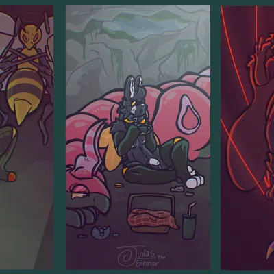 cain (judasthesinner), judas (judasthesinner), luci (judasthesinner) (nintendo, pokemon) created by judasthesinner