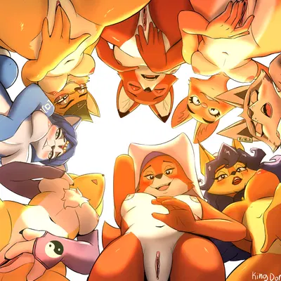 carmelita fox, diane foxington, krystal (star fox) (bandai namco, digimon) created by kingdorkster