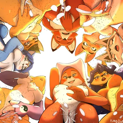 carmelita fox, diane foxington, krystal (star fox) (bandai namco, digimon) created by kingdorkster
