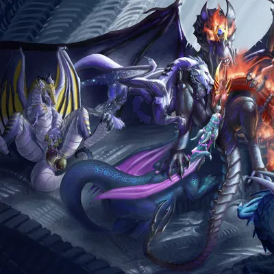 crow (ravenlua), daffodil (ratofthebath), dark the xenodragon (alien (franchise), european mythology) created by monduck