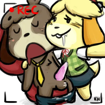 digby (animal crossing), isabelle (animal crossing) (animal crossing, nintendo) created by kingheron