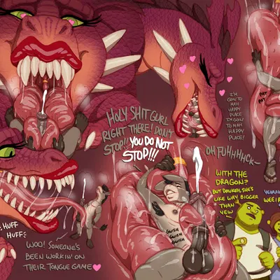 donkey (shrek), dragon (shrek), princess fiona (dreamworks, mythology) created by thebigmansini