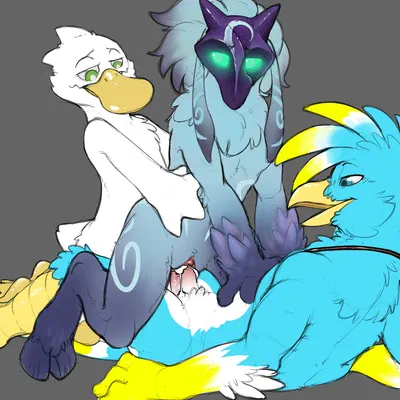 drake (an dork), kindred (lol), lamb (lol) (league of legends, riot games) created by benji (artist)